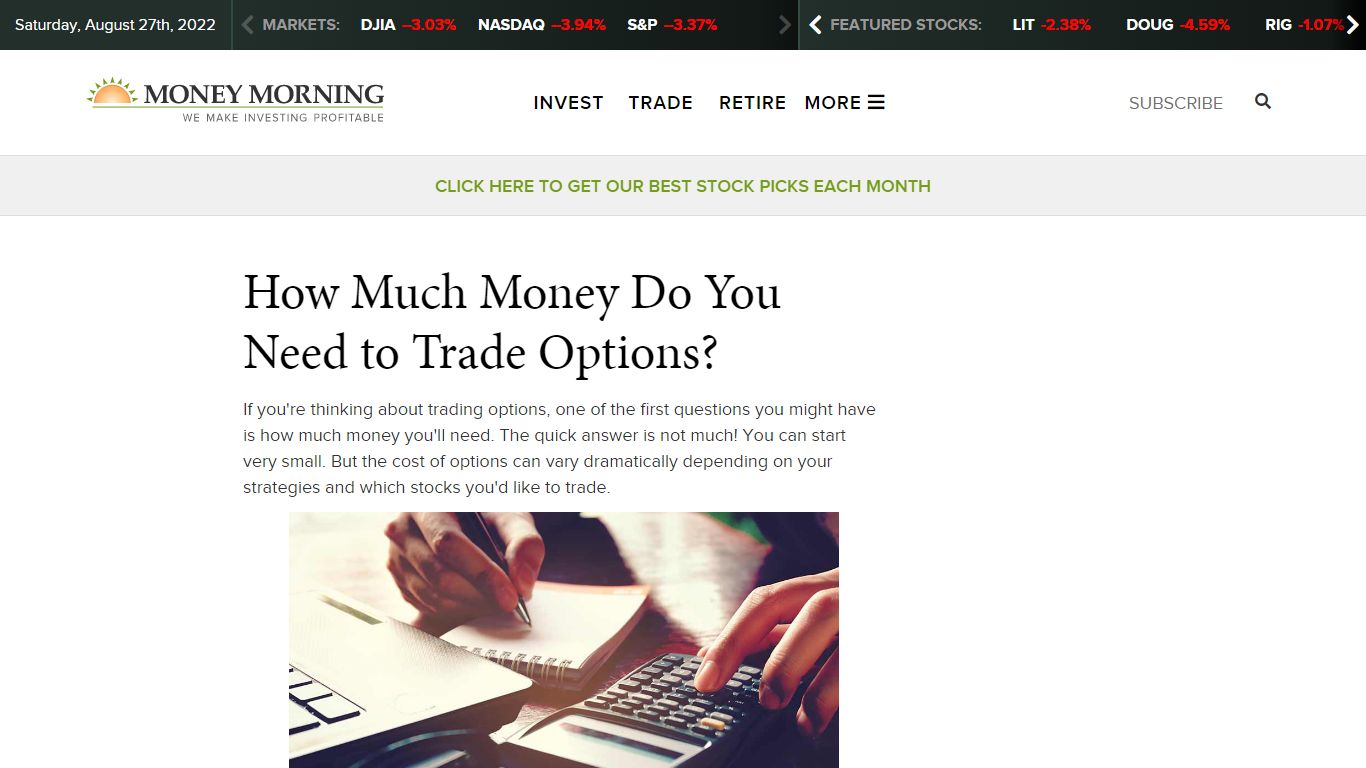 How Much Money Do You Need to Trade Options?